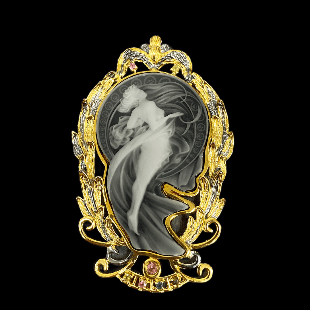 925银胸针 F5737老意大利工艺吊坠孤品”