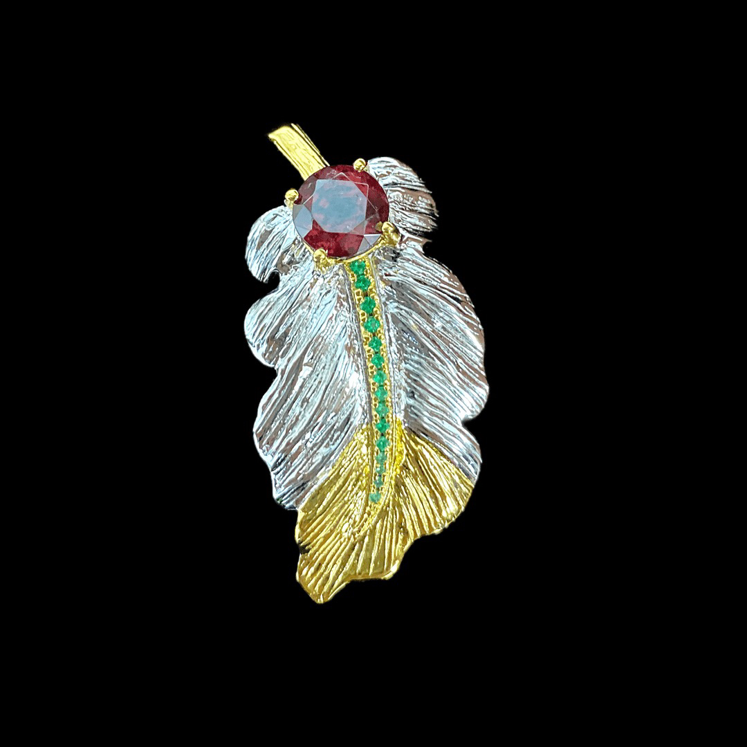 925银胸针 F2014 老意大利工艺手工制作（胸针吊坠两用）孤品！