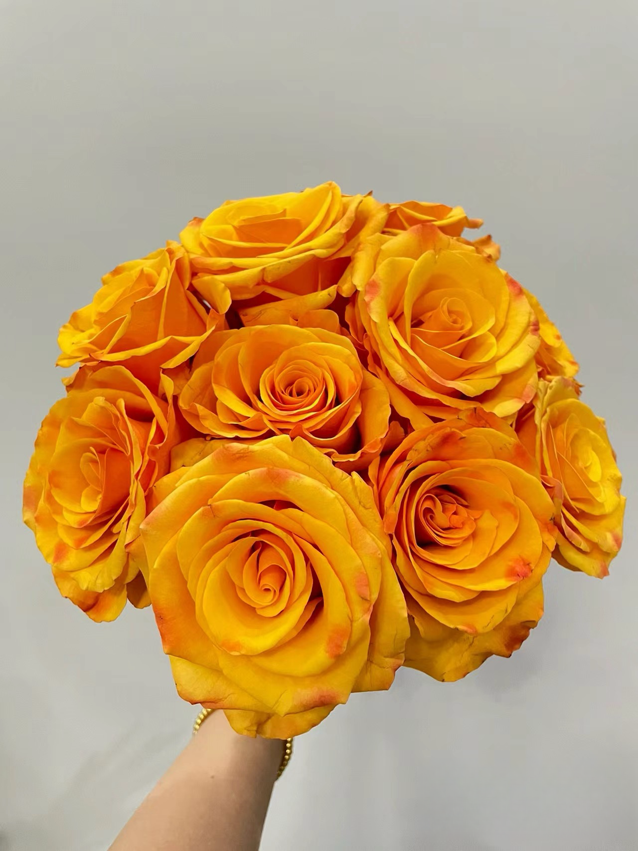 【玖宸花源】辉煌单头玫瑰 金黄色波浪边花瓣 家庭瓶插花