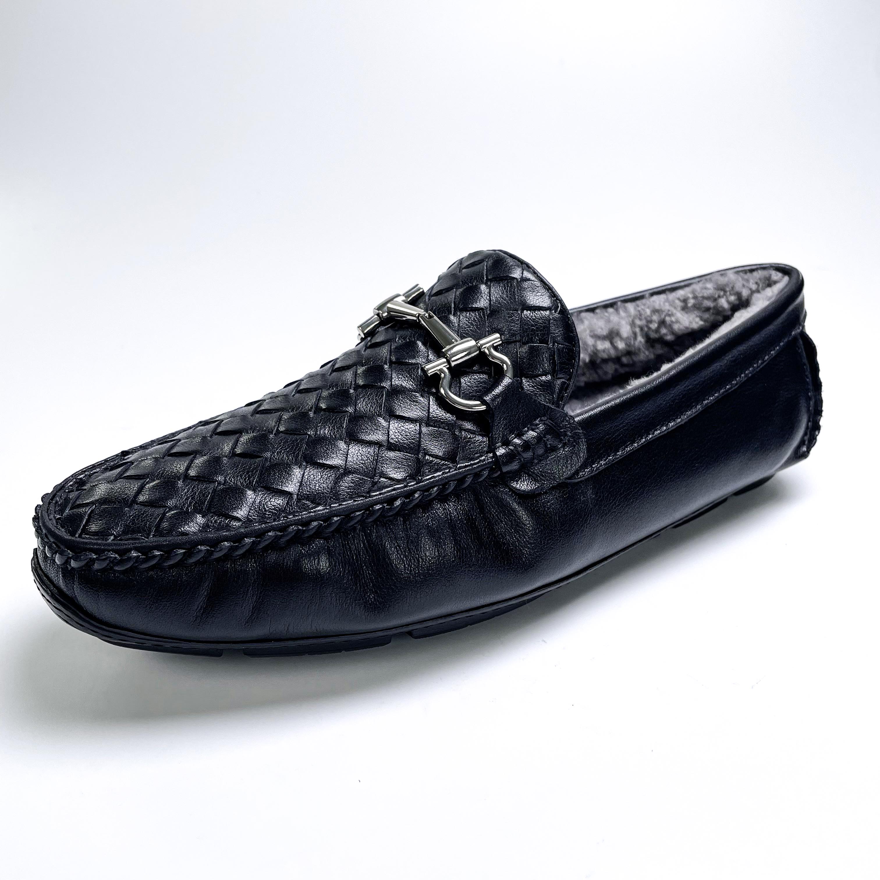 豆豆鞋男款2025秋冬一脚蹬休闲皮鞋男真皮驾车鞋加绒加厚羊毛棉鞋