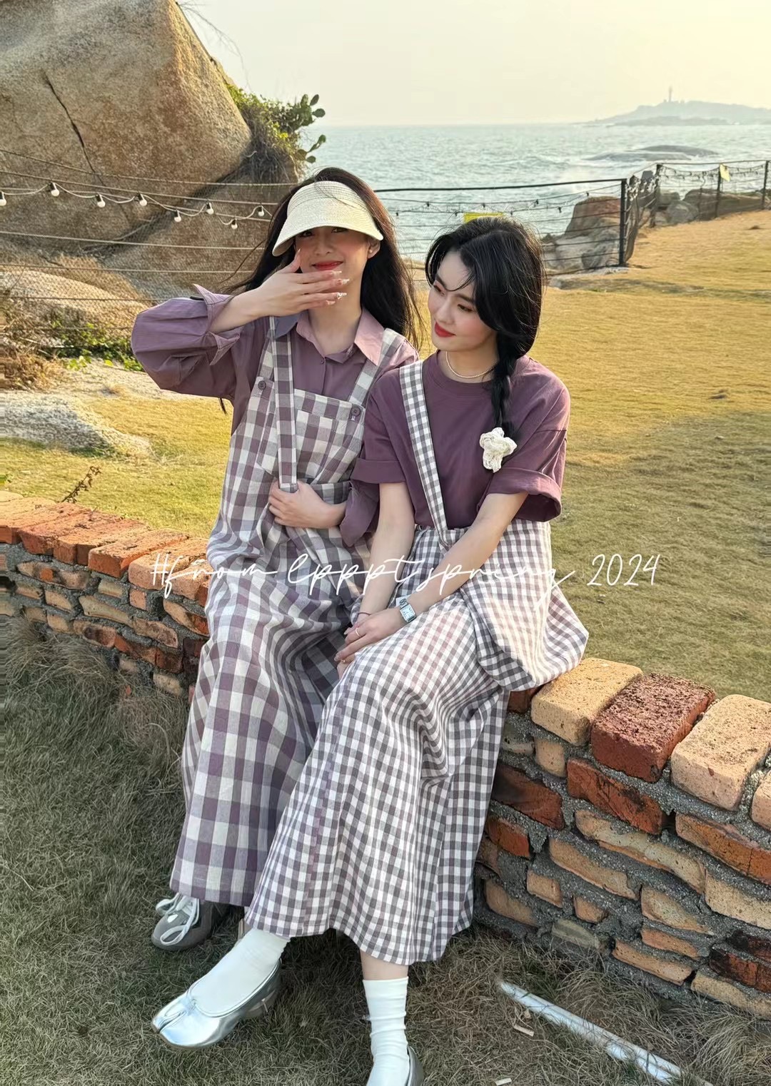 89-199春季新款韩版时尚小清新格子背带女装连衣裙