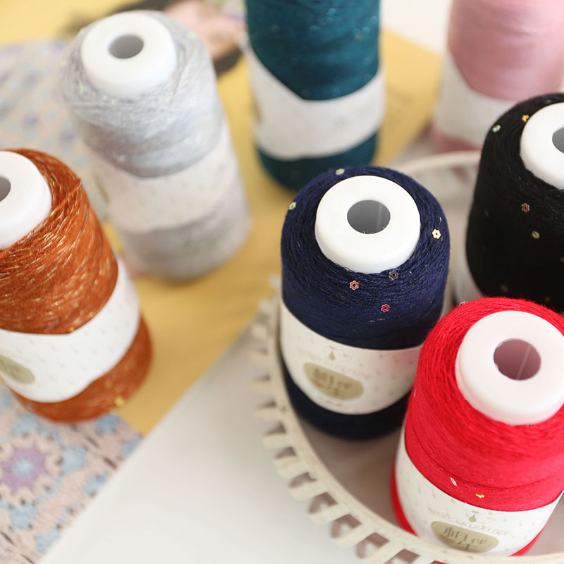 猫猫毛线屋 雪花版-相伴一生 亮片亮丝伴侣羊毛线 细线高颜值柔软