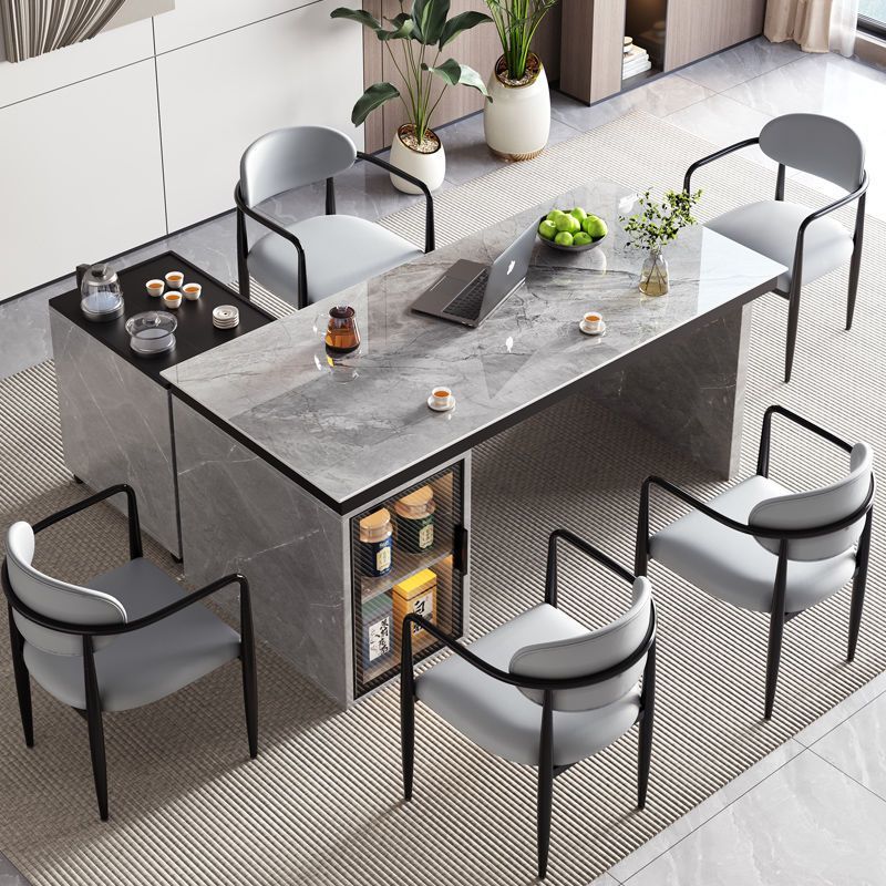 轻奢现代岩板茶桌椅办公岛台家用功夫茶几带烧水壶可移动简约茶台