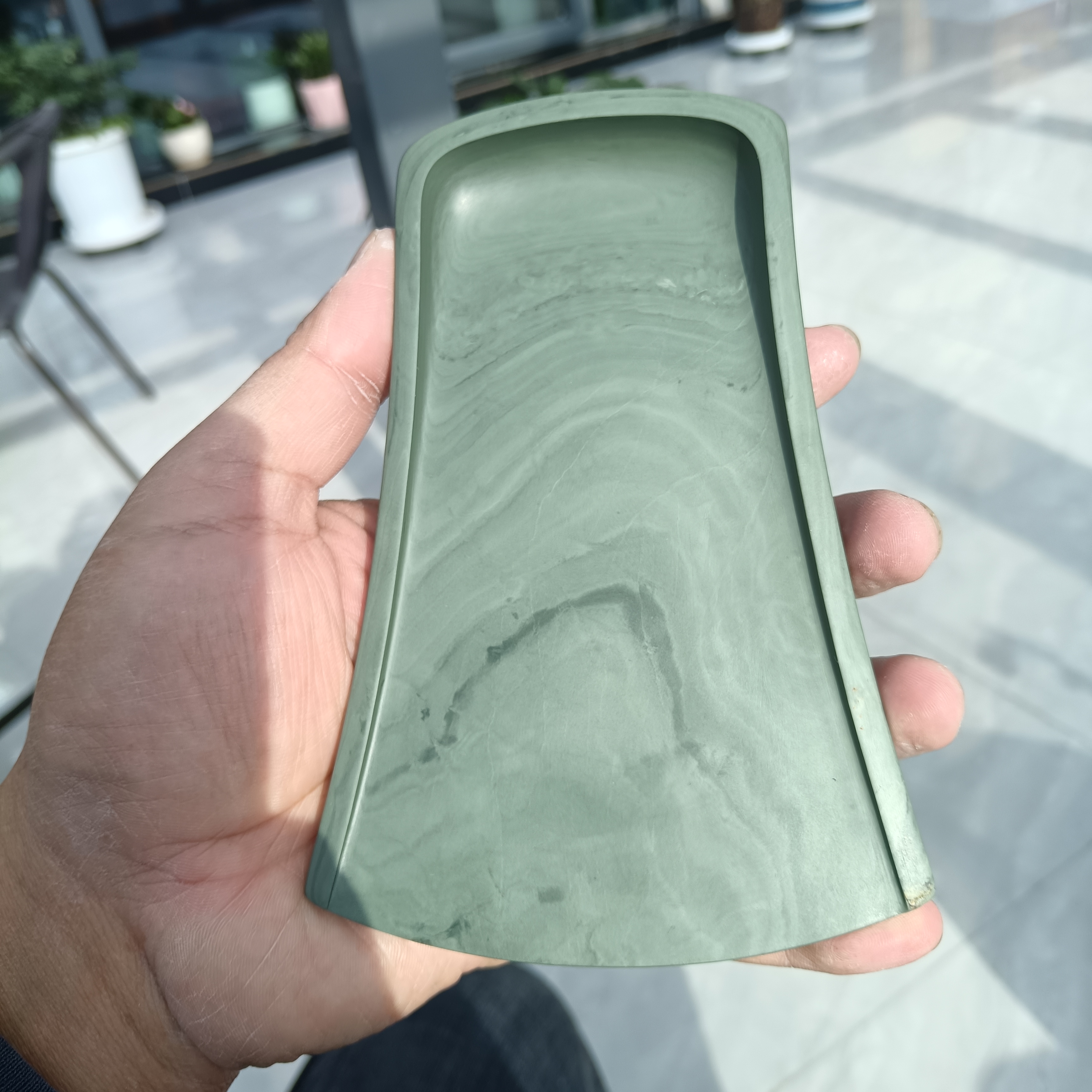 喇嘛崖老坑上层鸭头绿风字砚