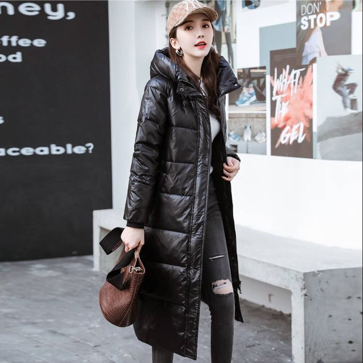 波登司羽绒服白鸭绒新款爆款羽绒装女士女款中长款修身显瘦长过膝