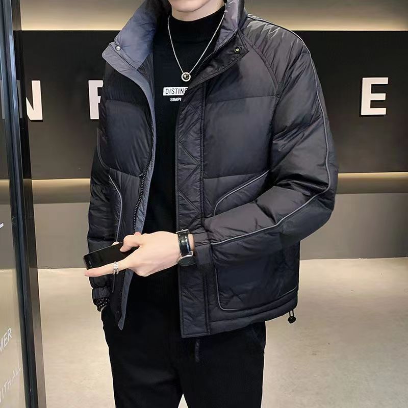 波登司羽绒服白鸭绒新款爆款羽绒男款季高端潮流立领短款外套时尚