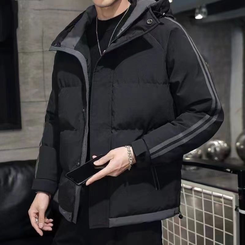 波登司羽绒服白鸭绒新款爆款衣男款士宽松外套季加厚连帽加厚款韩