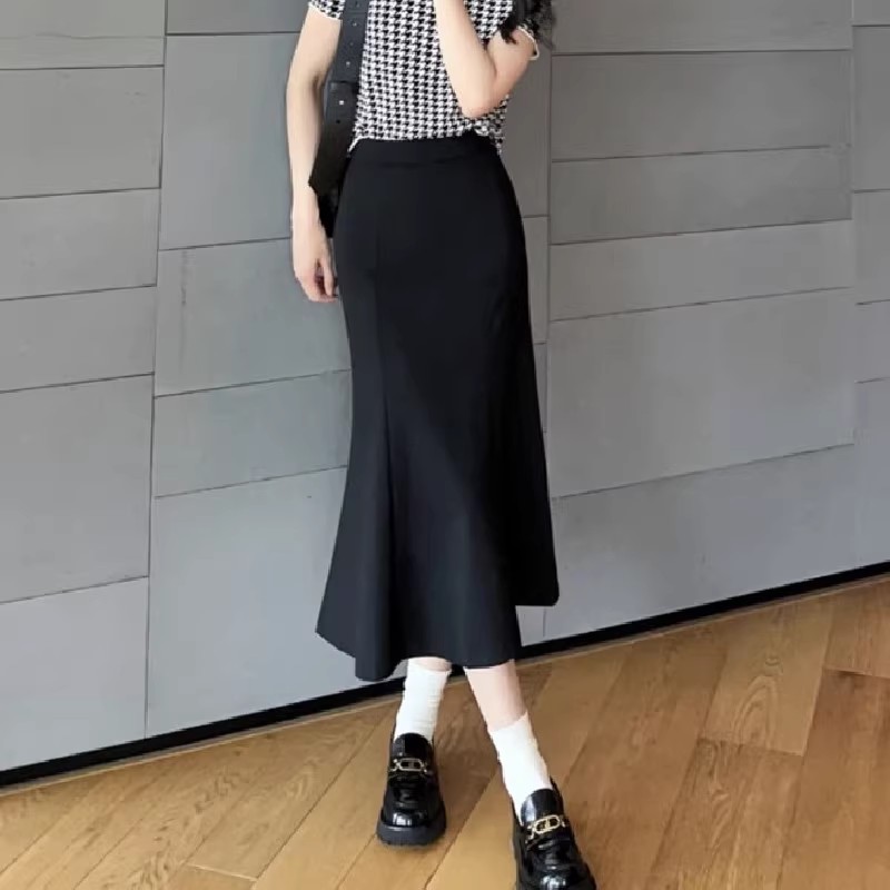 【商场同款】高腰鱼尾半身裙秋季新款气质百搭显瘦中长裙女1200359