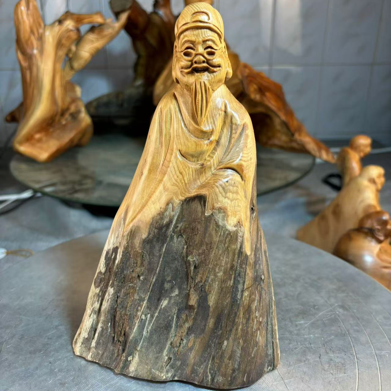 太行崖柏精品摆件地主