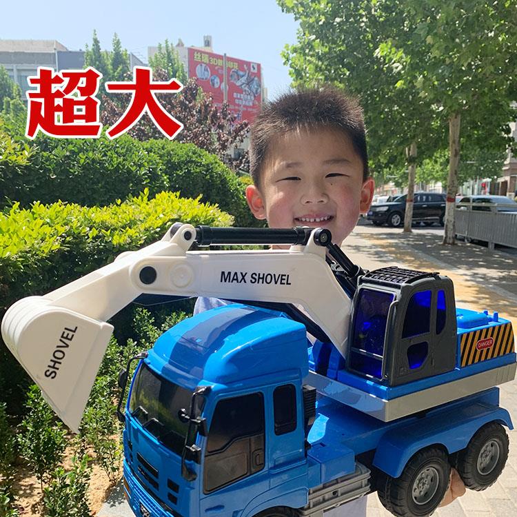 超大号工程车挖掘机挖土机钩机儿童惯性仿真玩具车模型男孩3岁-6