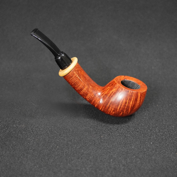 【烟语堂·匠著】手工石楠木烟斗光面苹果斜口自由式手工烟斗火焰纹