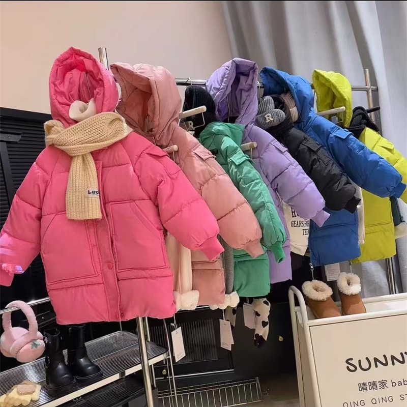 儿童中长款棉服男宝棉衣外套女宝宝棉袄冬季加厚新款冬装外套