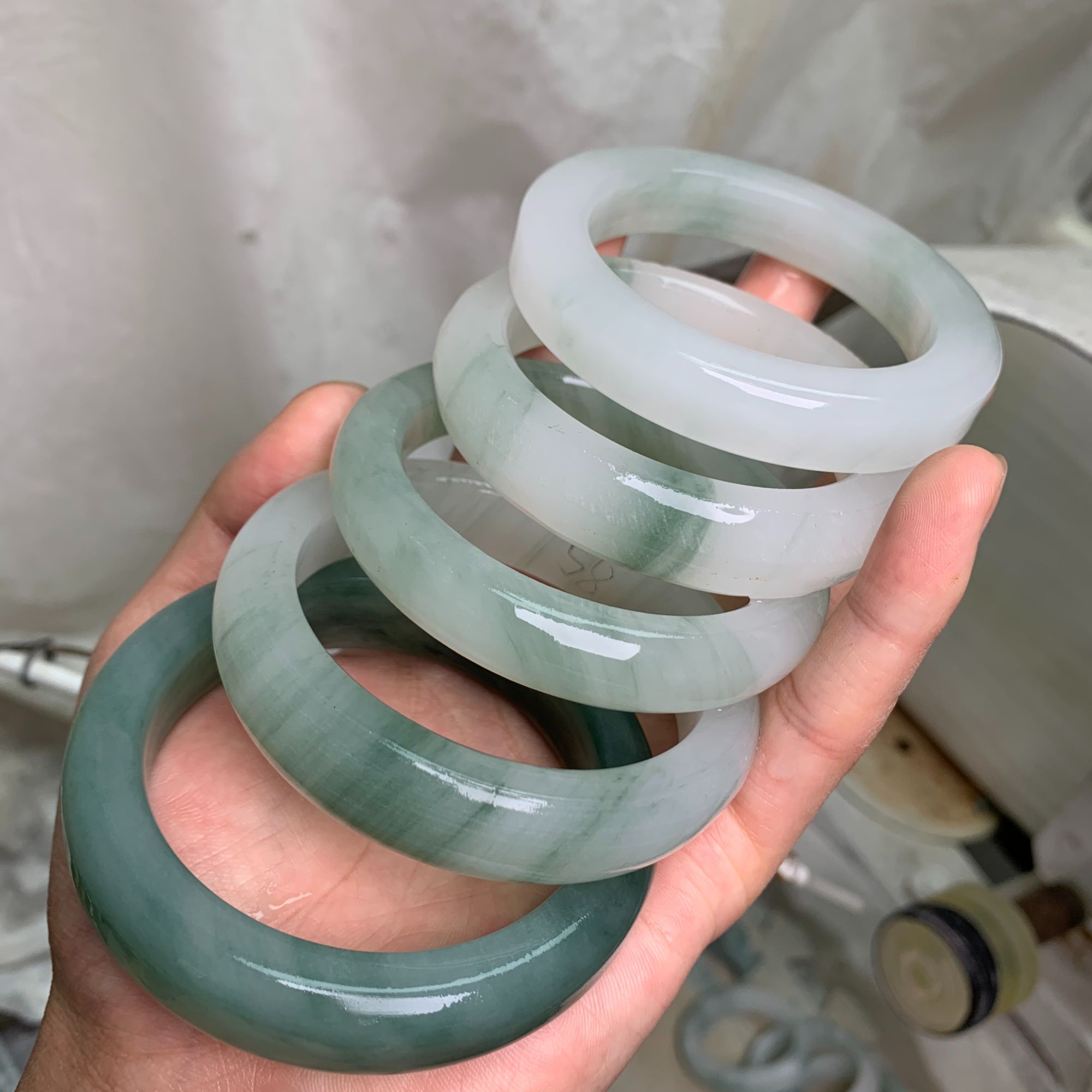 天山翠玉手镯毛圈定制 48圈到68圈 多样性商品 拍一发一定制