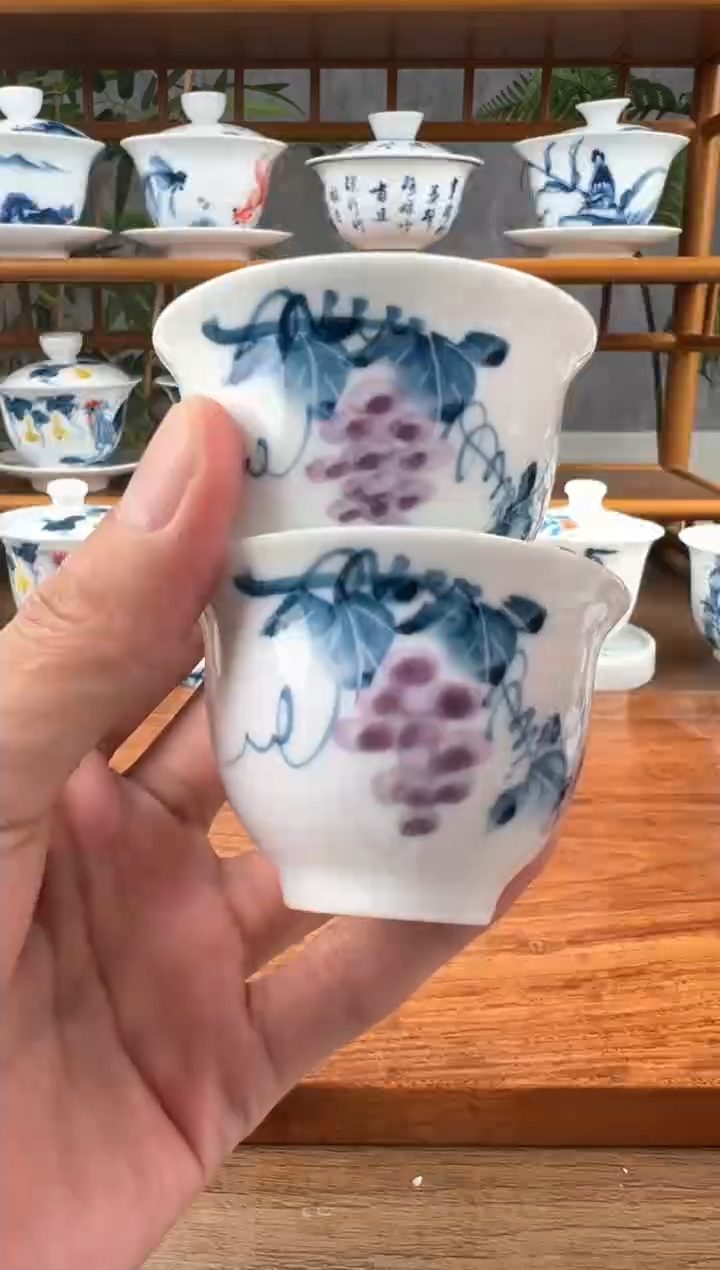 【闪购商品】孤品手绘葡萄杯2个