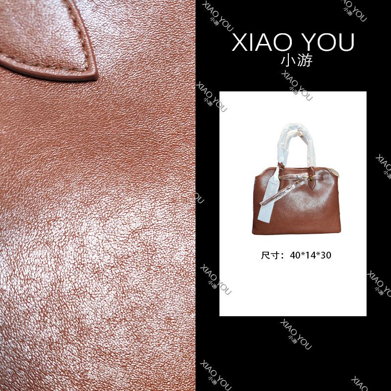 【128-2】新款亮面棕马鞍包百搭时尚手提包