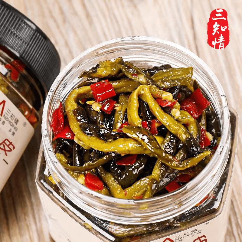 脆爽黄瓜皮湖南特产农家腌制酱菜下饭菜泡菜即食开胃酱黄瓜