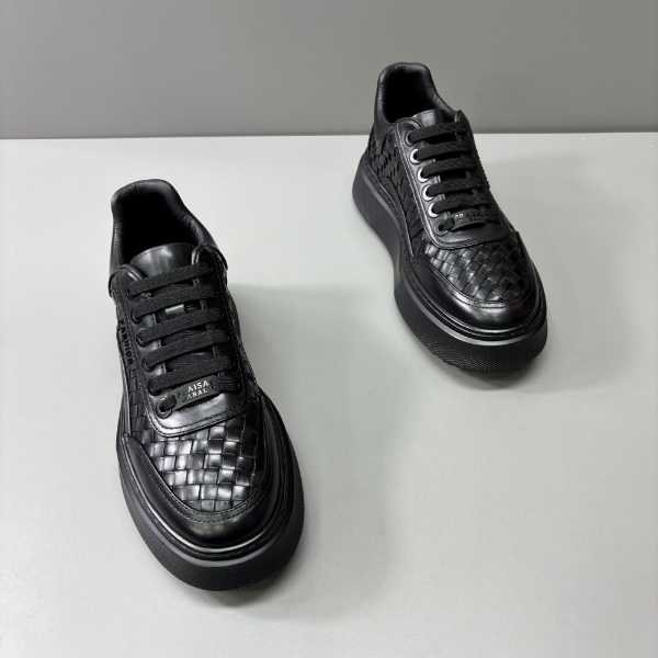 广州男鞋春季新款牛皮高品质时尚轻奢百搭运动低帮厚底男鞋舒适