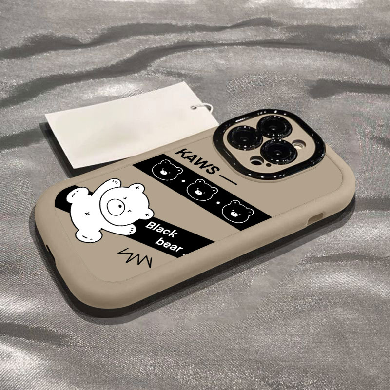 高级感简约小熊适用苹果15promax手机壳iphone14全包13/12/11/x