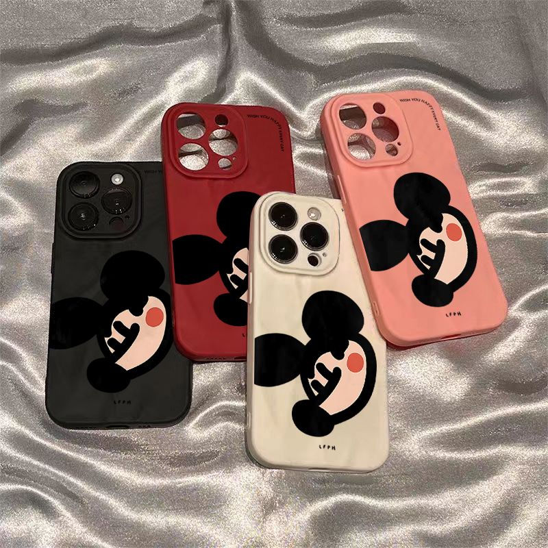 褶皱款米奇头像适用苹果15手机壳iphone15promax防摔12/14/13/x