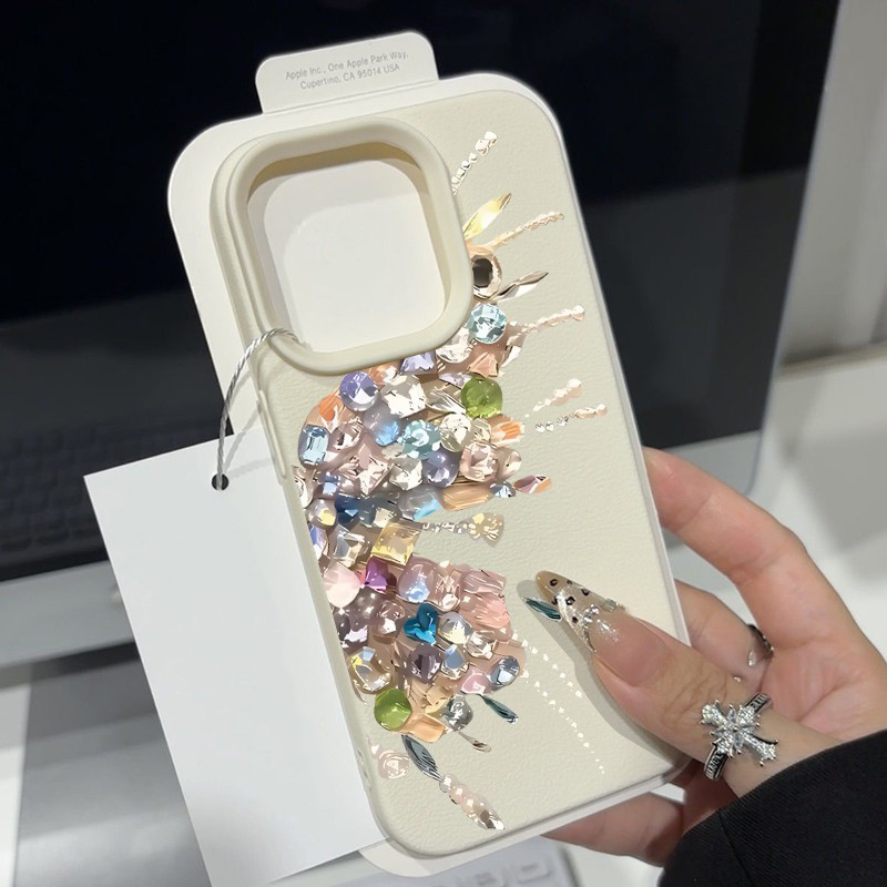 荔枝纹蝴蝶打印适用苹果16手机壳iphone15promax简约14/13/12软11