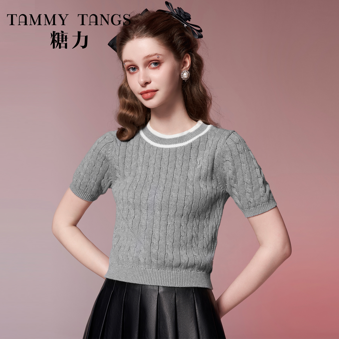 6372【马琦尧专属】糖力撞色麻花针织衫TWEQS46372