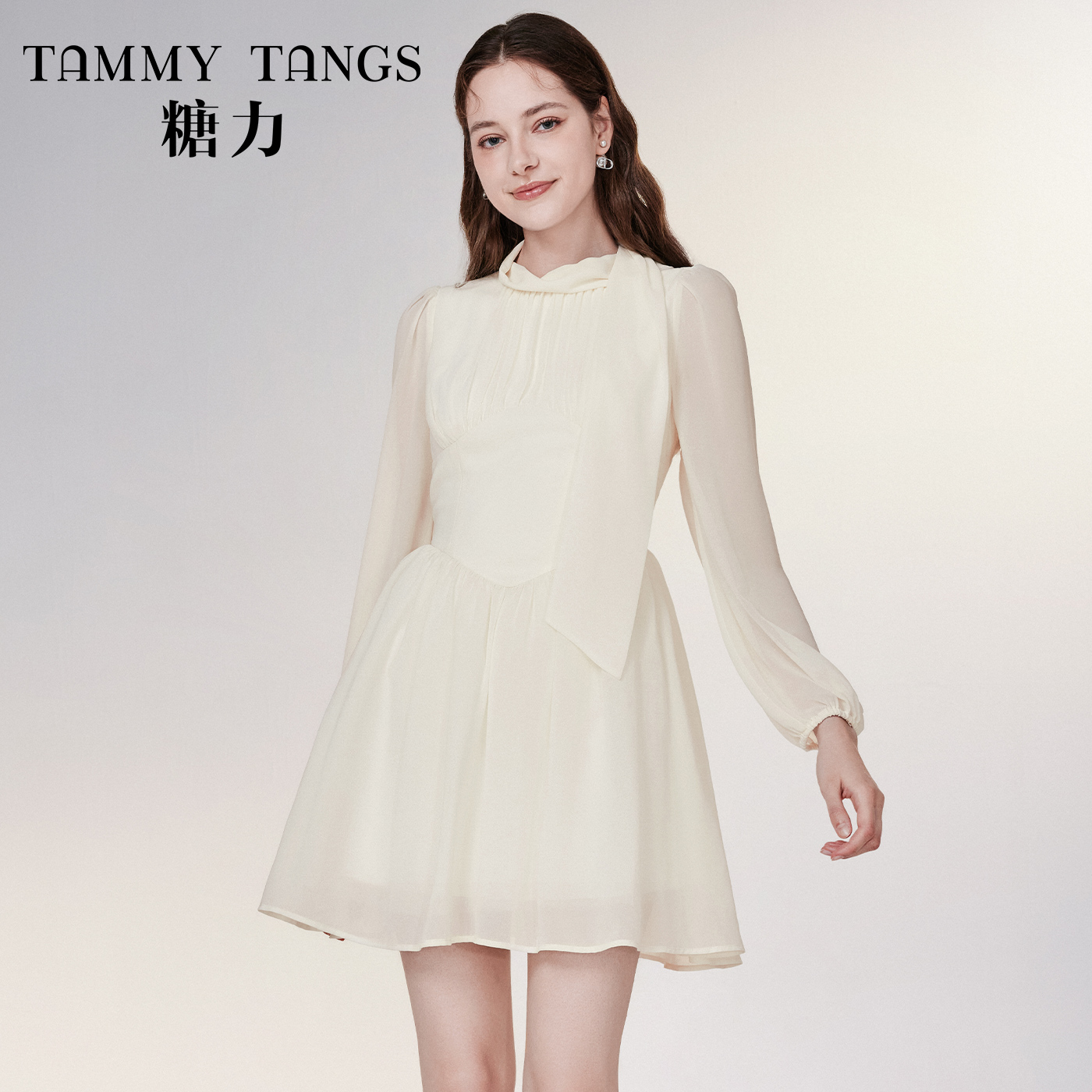 【千金专属】糖力温柔气质收腰X型雪纺连衣裙TWRCQ47498