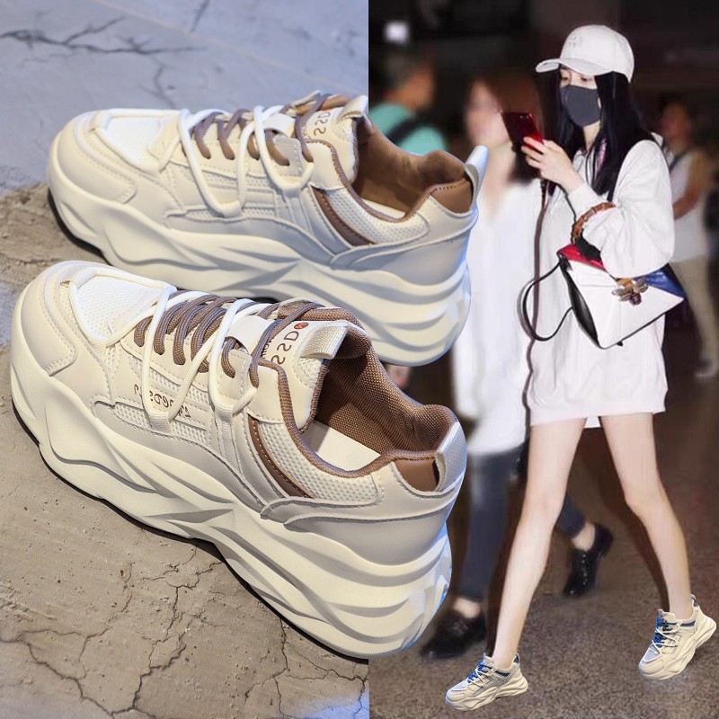 老爹鞋女2023年新款网红春秋炸街百搭厚底网面休闲今年爆款运动鞋