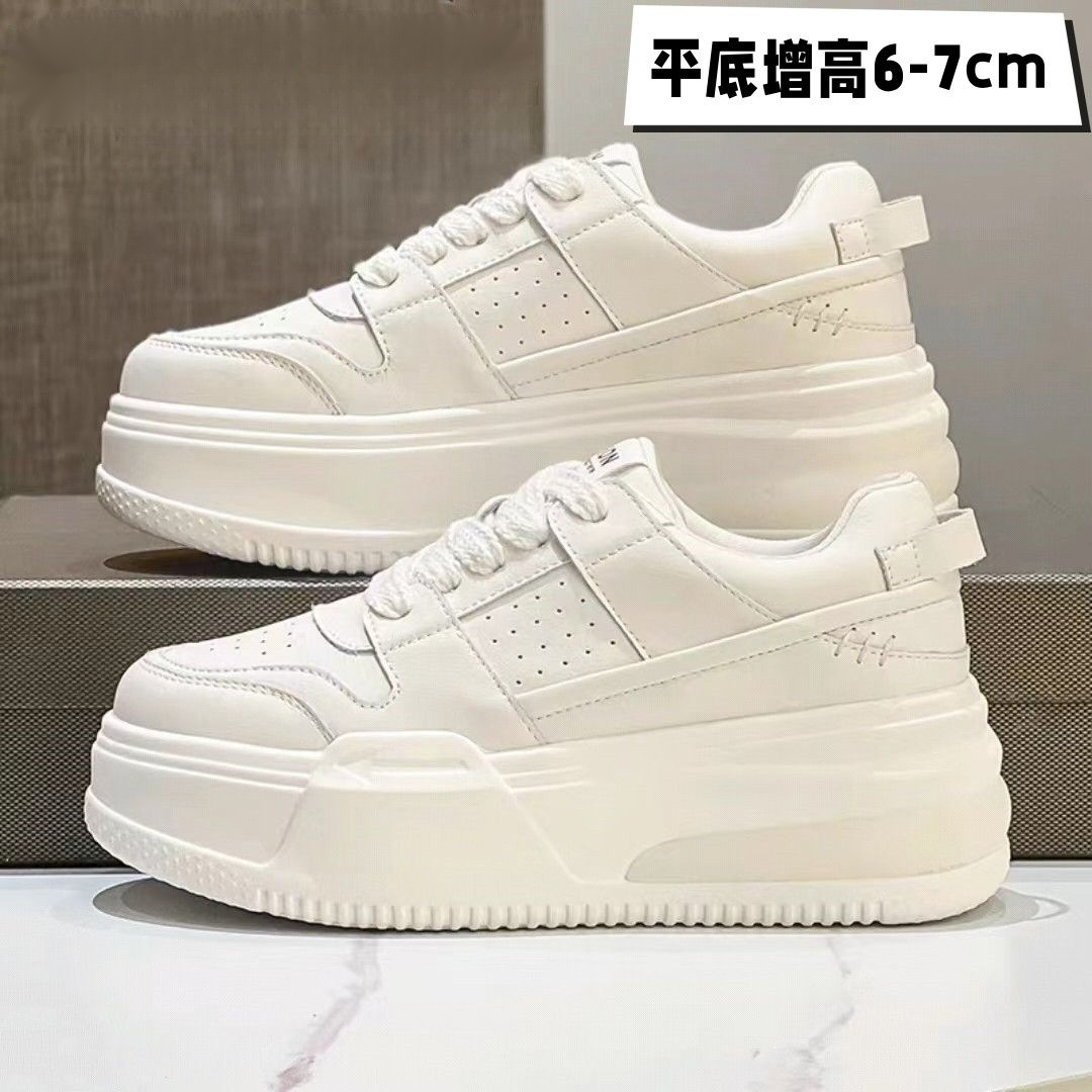 欧洲站2022冬季新款加绒女真皮百搭松糕厚底小白休闲时尚平底板鞋