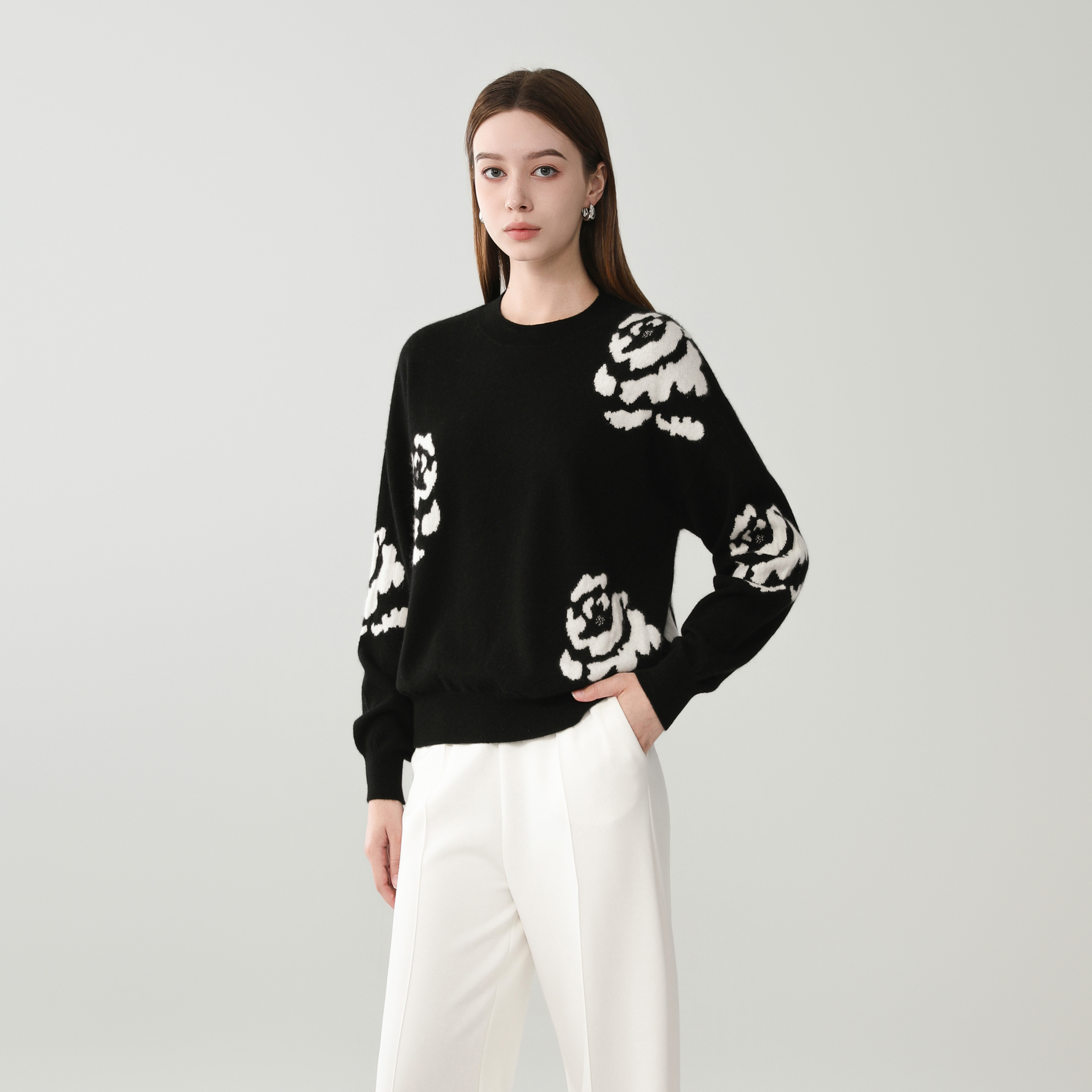 King Deer/鹿王羊绒【羊绒收藏家】冬季休闲针织圆领羊绒衫L804188