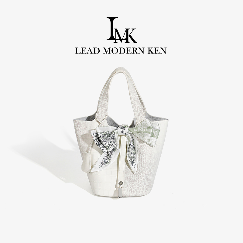 【专柜】LMK真皮菜篮子女包包水桶包通勤手提包大气生日礼物女生