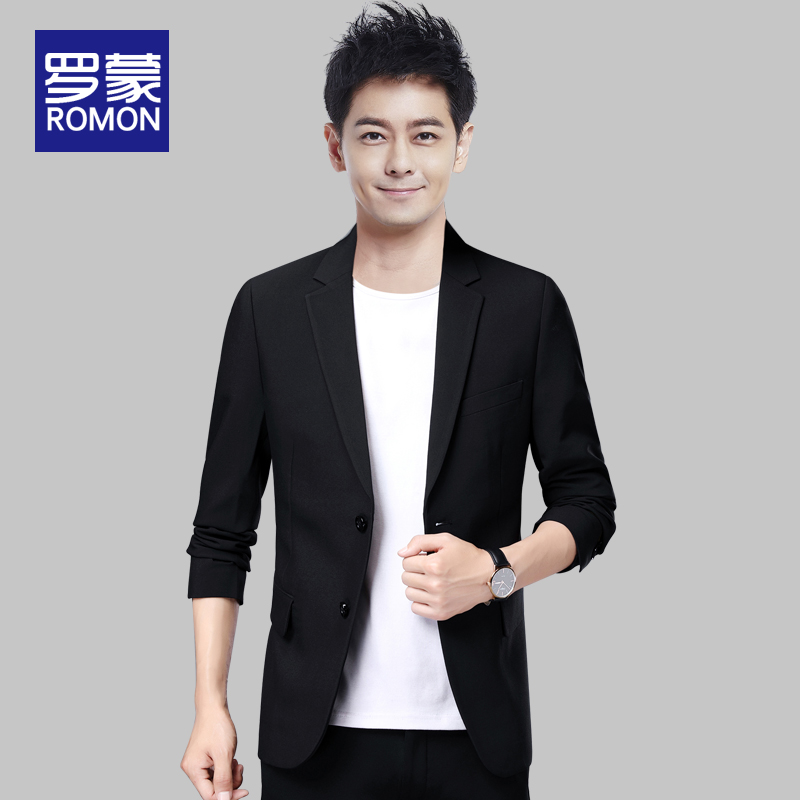 罗蒙单西男冬季2025新款男士商务休闲小西服秋冬时尚上衣外套男款