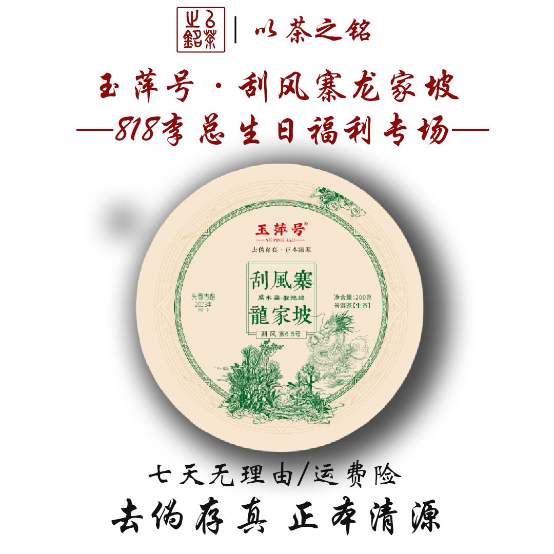 【以茶之铭】玉萍号·刮风寨龙家坡·古树头春200g普洱生茶（带茶样）