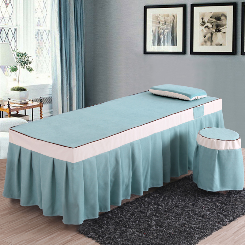 高端美容院床罩套单件轻奢纯色简约按摩床推拿床套罩美体美容床罩