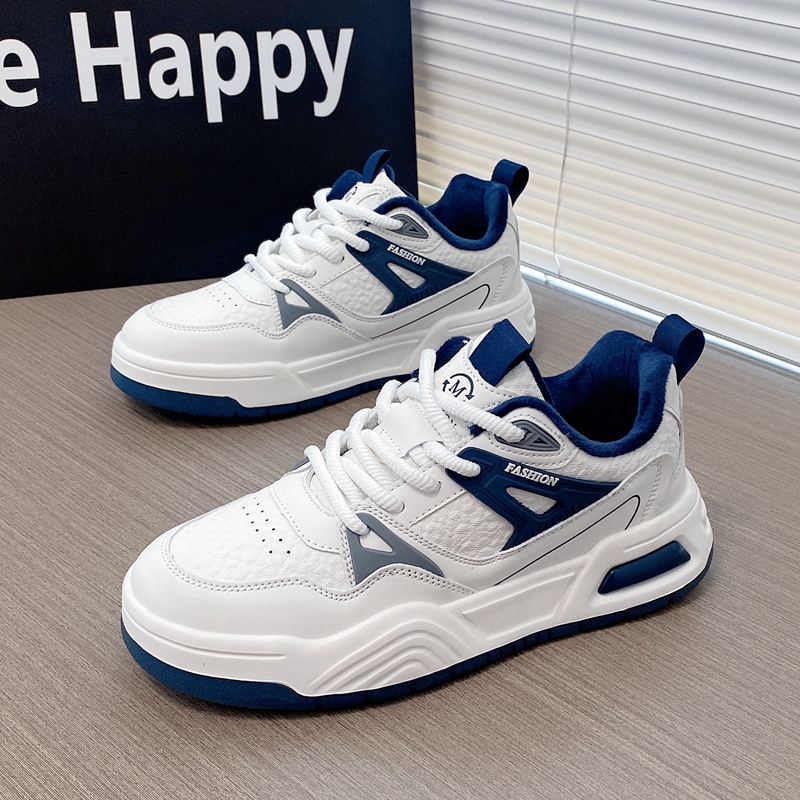 男士鞋子秋冬季加绒厚底休闲板鞋潮流运动鞋防水百搭轻便小白鞋男