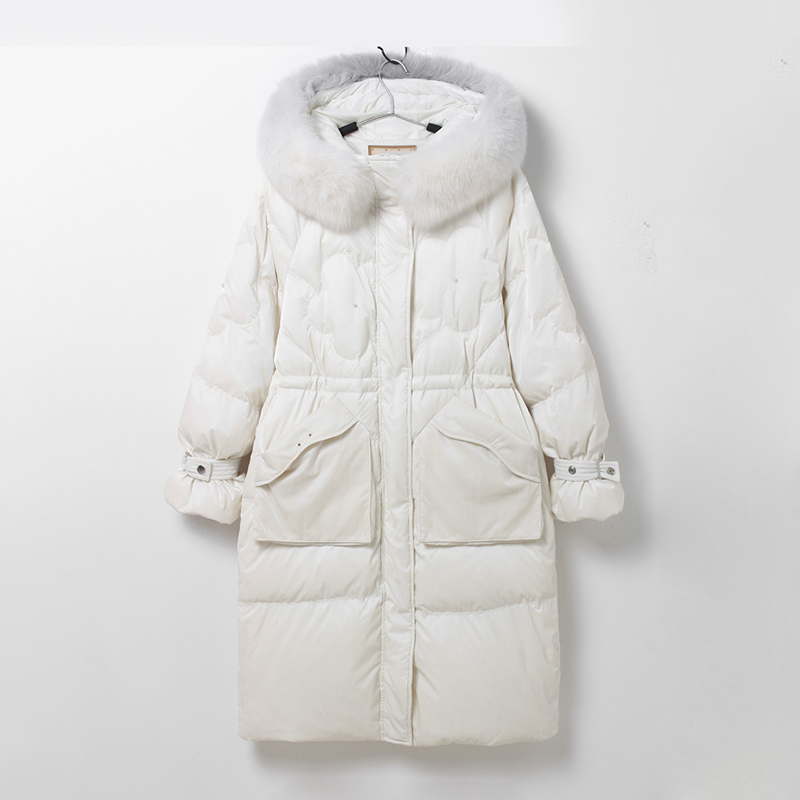 L016   花朵绗线长款羽绒服（南）