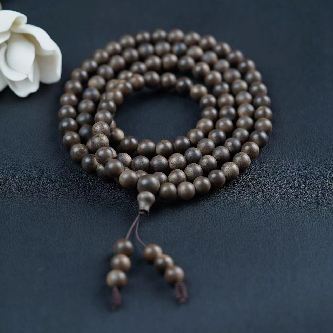 【优】【见面礼】X027沉香芽庄绿奇楠0.8多圈圆珠手串-