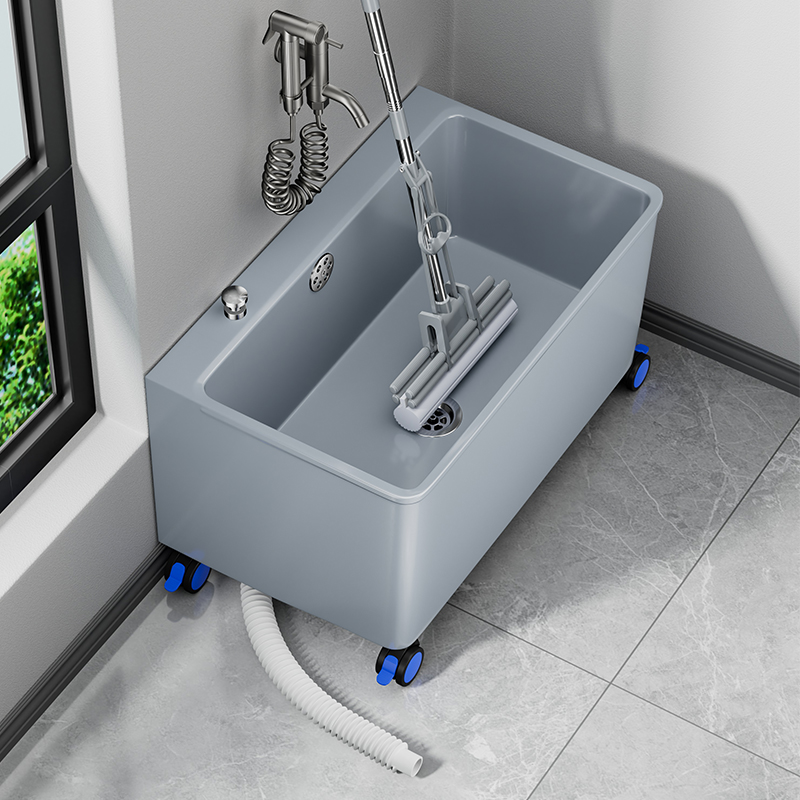 SHENFAN/申梵移动拖把池万向轮落地式非陶瓷拖把池庭院户外墩布池