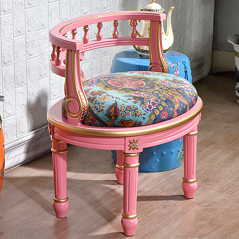 美式实木圈椅单人休闲椅沙发椅单人椅情人椅围椅公主椅rs04