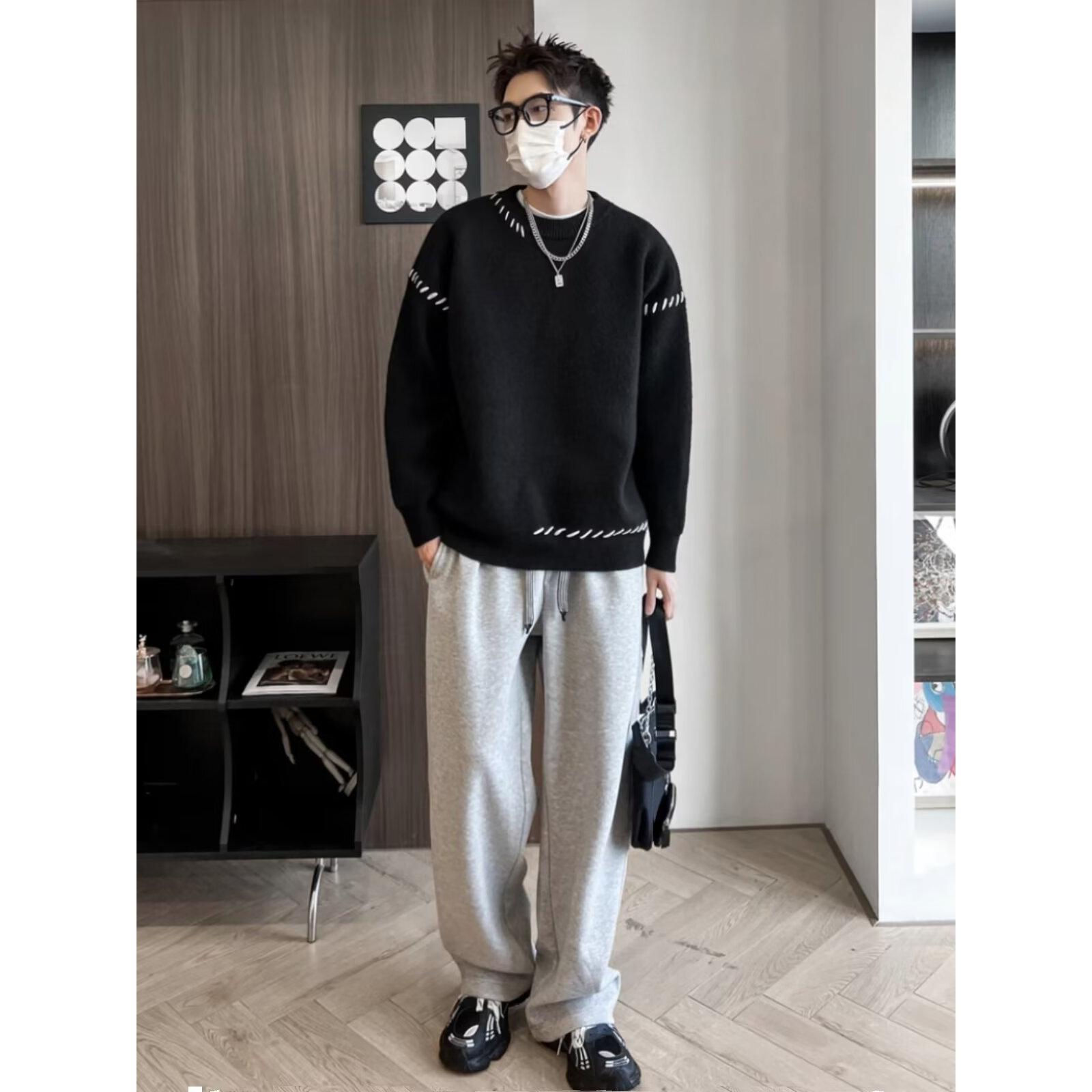 【小扬哥推荐】秋冬季新款毛衣男简约休闲百搭保暖美式时尚潮流韩版