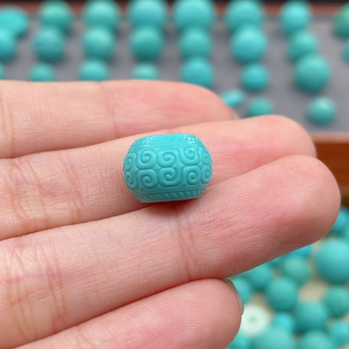 【闪购商品】绿松石回文墩子，卡12.5/9.3未镶嵌