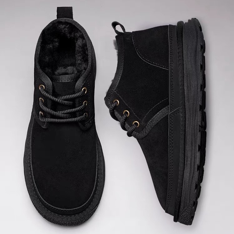 2025雪地靴冬加绒皮毛一体加厚新款磨砂皮男鞋时尚真皮牛皮-8509