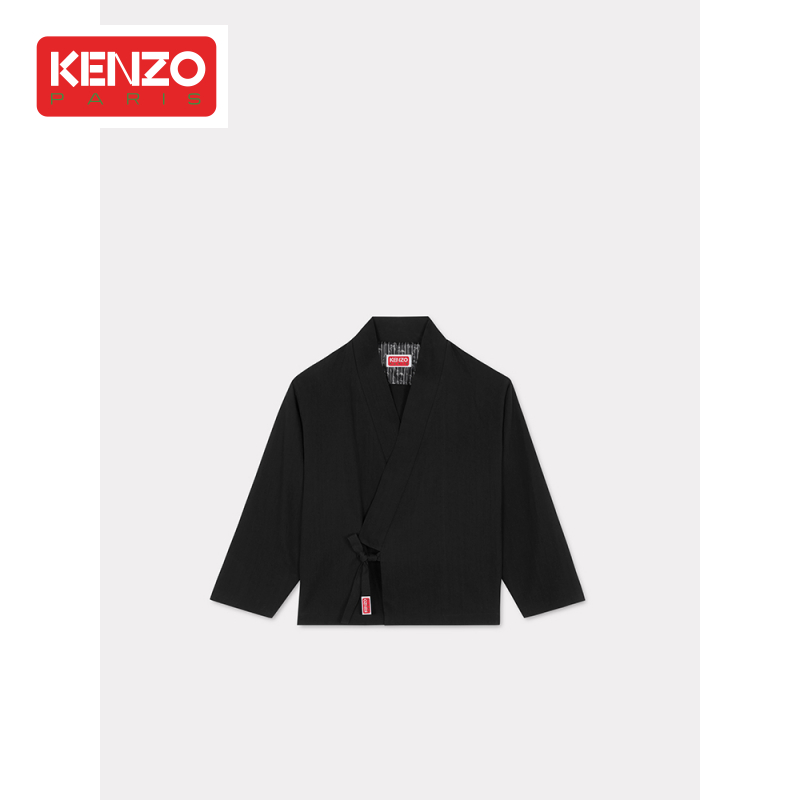 KENZO 新品男士纯色字母LOGO休闲系带式外套茶道服