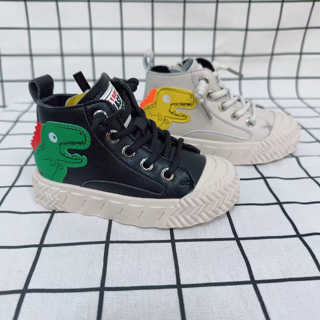 21-25码儿童男女童高帮皮面防水软底舒适秋冬加绒款棉鞋 峰36097R