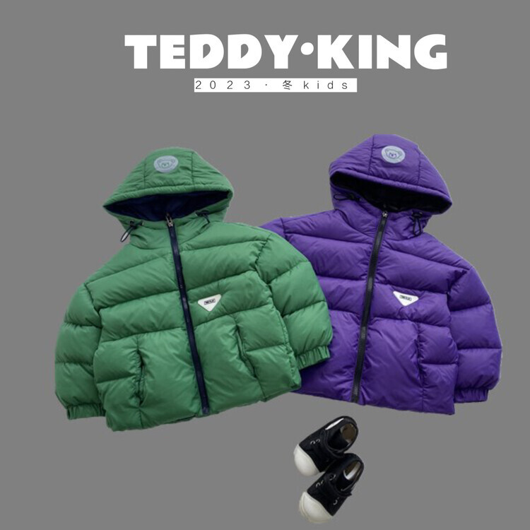 儿童纯色羽绒服男童中小童冬季童装连帽韩版加厚衣服洋气宽松秋冬