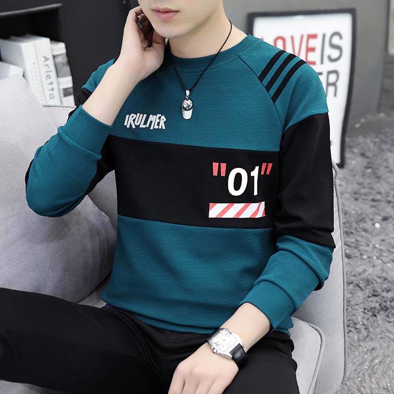 传奇保罗男士长袖恤秋冬季保暖内衣男装韩版卫衣加绒加厚体恤打