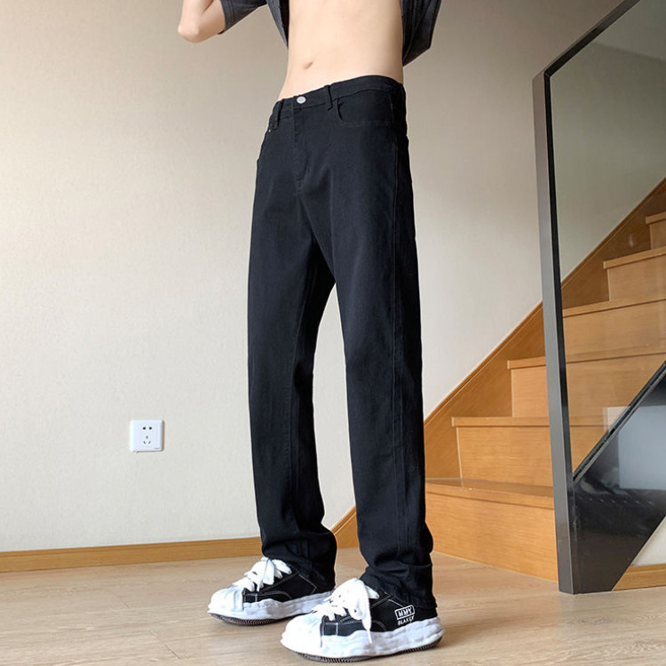 传奇保罗高街小黑裤vibe男生裤子百搭牛仔裤男款潮牌爆款弹力休闲