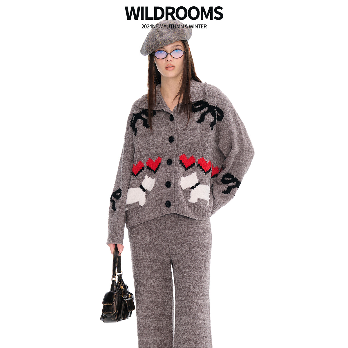 WildRooms秋冬菲尔岛家居服睡衣套装休闲宽松开衫时尚