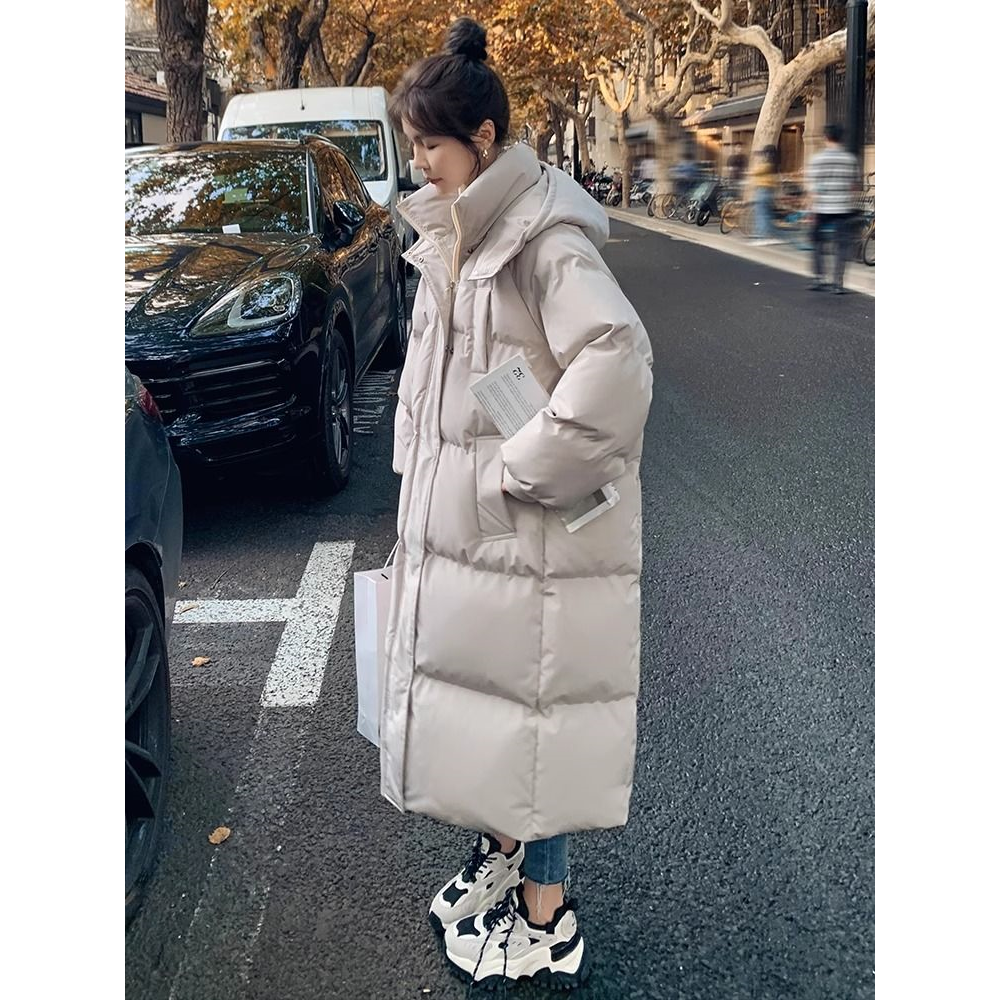 波司澄羽绒服女中长款过膝新款羽绒服加厚韩版宽松连帽款冬季