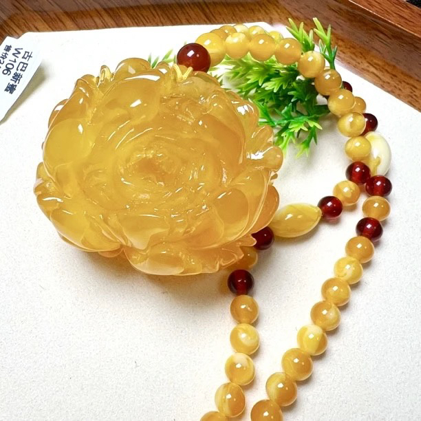 w108珠链古巴新蜜牡丹花项链