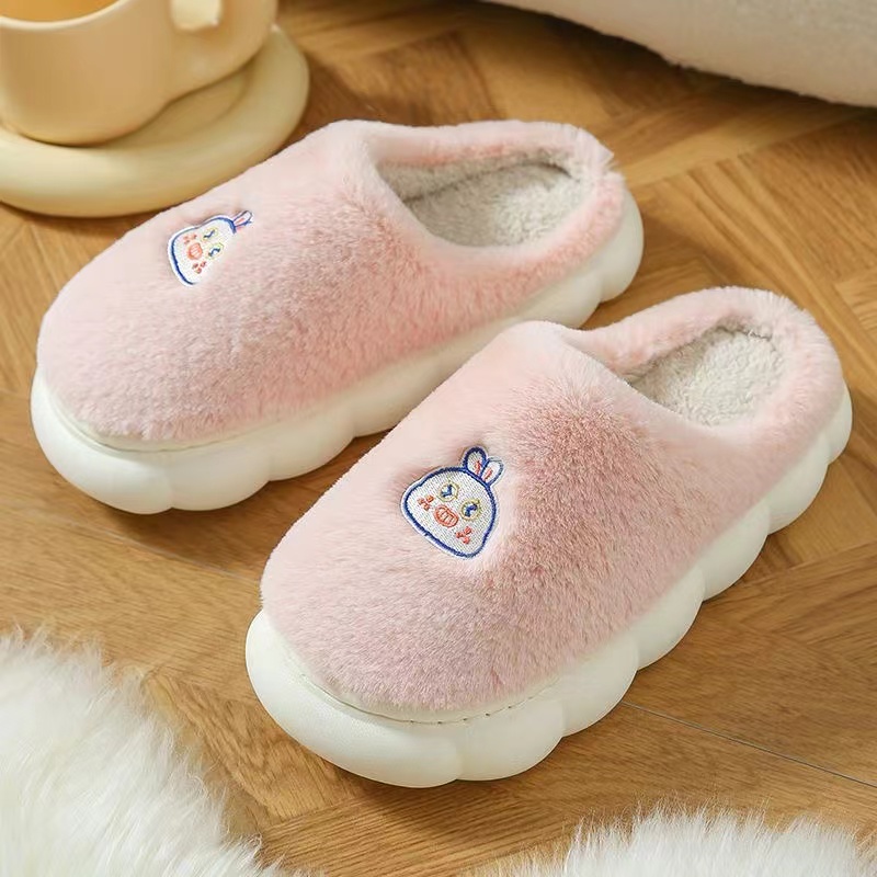 【新品福利】冬季居家棉拖鞋厚底加绒防滑保暖包跟毛拖外穿情侣月子